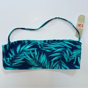 Gianni Bini Tropical Leaf Print Bandeau Top Large NWT
